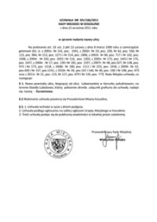 Uchwała Rady Miejskiej w Koszalinie nr XIV/166/2011