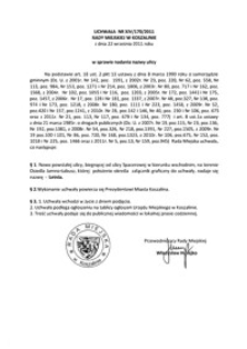 Uchwała Rady Miejskiej w Koszalinie nr XIV/170/2011