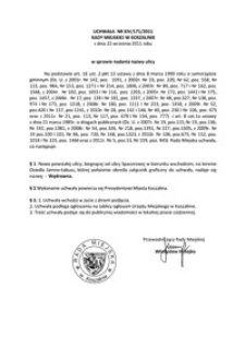 Uchwała Rady Miejskiej w Koszalinie nr XIV/171/2011