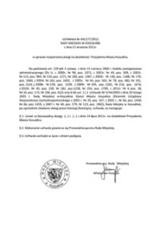 Uchwała Rady Miejskiej w Koszalinie nr XIV/177/2011