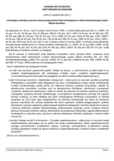 Uchwała Rady Miejskiej w Koszalinie nr XV/184/2011