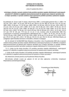 Uchwała Rady Miejskiej w Koszalinie nr XV/186/2011