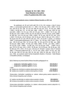 Uchwała Rady Miejskiej w Koszalinie nr XV/188/2011