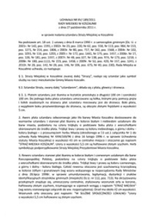 Uchwała Rady Miejskiej w Koszalinie nr XV/189/2011