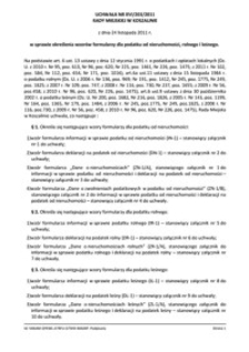 Uchwała Rady Miejskiej w Koszalinie nr XVI/203/2011