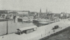 Stettin, Bahnhofbr&uuml;cke mit Banhof und Rathausplatz