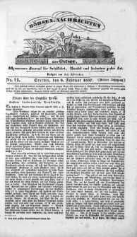 Börsen-Nachrichten der Ost-See : allgemeines Journal für Schiffahrt, Handel und Industrie jeder Art. 1837 Nr. 11