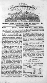 Börsen-Nachrichten der Ost-See : allgemeines Journal für Schiffahrt, Handel und Industrie jeder Art. 1837 Nr. 22
