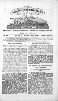 Börsen-Nachrichten der Ost-See : allgemeines Journal für Schiffahrt, Handel und Industrie jeder Art. 1837 Nr. 24