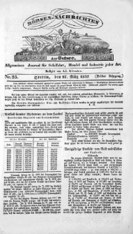Börsen-Nachrichten der Ost-See : allgemeines Journal für Schiffahrt, Handel und Industrie jeder Art. 1837 Nr. 25