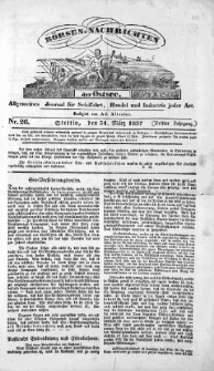 Börsen-Nachrichten der Ost-See : allgemeines Journal für Schiffahrt, Handel und Industrie jeder Art. 1837 Nr. 26