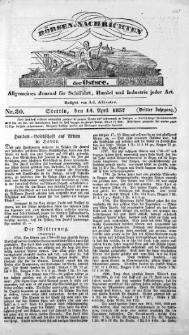 Börsen-Nachrichten der Ost-See : allgemeines Journal für Schiffahrt, Handel und Industrie jeder Art. 1837 Nr. 30