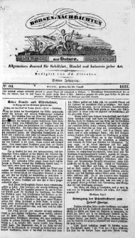 Börsen-Nachrichten der Ost-See : allgemeines Journal für Schiffahrt, Handel und Industrie jeder Art. 1837 Nr. 66
