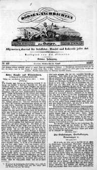 Börsen-Nachrichten der Ost-See : allgemeines Journal für Schiffahrt, Handel und Industrie jeder Art. 1837 Nr. 67