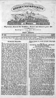Börsen-Nachrichten der Ost-See : allgemeines Journal für Schiffahrt, Handel und Industrie jeder Art. 1837 Nr. 85