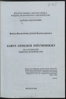 Zarys geologii inżynierskiej : dla studentów kierunku budownictwo