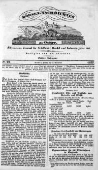 Börsen-Nachrichten der Ost-See : allgemeines Journal für Schiffahrt, Handel und Industrie jeder Art. 1837 Nr. 92