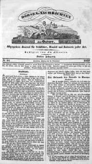 B&ouml;rsen-Nachrichten der Ost-See : allgemeines Journal f&uuml;r Schiffahrt, Handel und Industrie jeder Art. 1837 Nr. 94