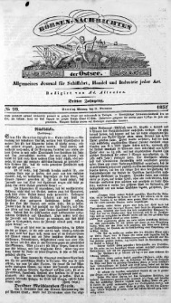 Börsen-Nachrichten der Ost-See : allgemeines Journal für Schiffahrt, Handel und Industrie jeder Art. 1837 Nr. 99