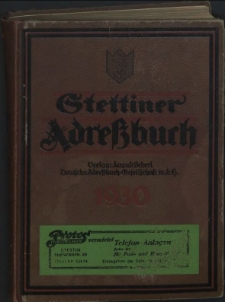 Stettiner Adressbuch : unter Benutzung amtlicher Quellen. J.74, 1930