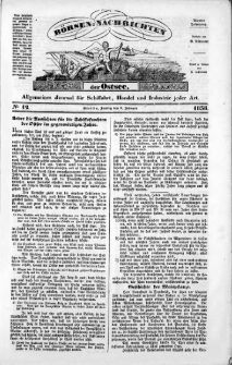 Börsen-Nachrichten der Ost-See : allgemeines Journal für Schiffahrt, Handel und Industrie jeder Art. 1838 Nr. 12
