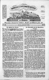 Börsen-Nachrichten der Ost-See : allgemeines Journal für Schiffahrt, Handel und Industrie jeder Art. 1838 Nr. 20
