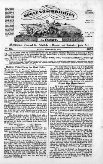 Börsen-Nachrichten der Ost-See : allgemeines Journal für Schiffahrt, Handel und Industrie jeder Art. 1838 Nr. 23
