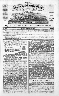 Börsen-Nachrichten der Ost-See : allgemeines Journal für Schiffahrt, Handel und Industrie jeder Art. 1838 Nr. 25