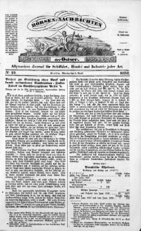 Börsen-Nachrichten der Ost-See : allgemeines Journal für Schiffahrt, Handel und Industrie jeder Art. 1838 Nr. 29