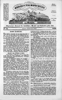 Börsen-Nachrichten der Ost-See : allgemeines Journal für Schiffahrt, Handel und Industrie jeder Art. 1838 Nr. 34