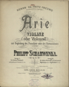 Arie : für Violine (oder Violoncell) mit Begleitung des Pianoforte oder des Harmonius : Op. 51