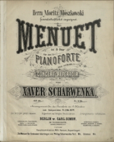 Menuet : in B-Dur : für das Pianoforte : aus seinem Concert-Repertoir : Op. 18