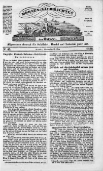 Börsen-Nachrichten der Ost-See : allgemeines Journal für Schiffahrt, Handel und Industrie jeder Art. 1838 Nr. 43