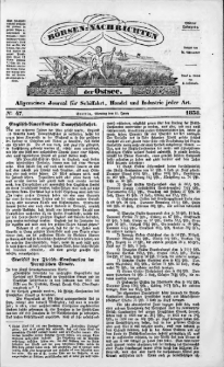 B&ouml;rsen-Nachrichten der Ost-See : allgemeines Journal f&uuml;r Schiffahrt, Handel und Industrie jeder Art. 1838 Nr. 47