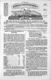 Börsen-Nachrichten der Ost-See : allgemeines Journal für Schiffahrt, Handel und Industrie jeder Art. 1838 Nr. 49