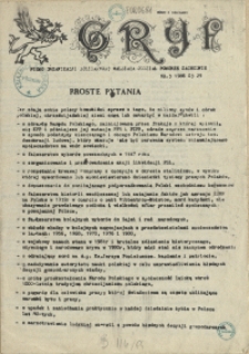 Gryf : pismo organizacji "Solidarność Walcząca" Oddział Pomorze Zachodnie. 1986 nr 3