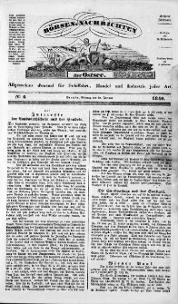 Börsen-Nachrichten der Ost-See : allgemeines Journal für Schiffahrt, Handel und Industrie jeder Art. 1840 Nr. 6