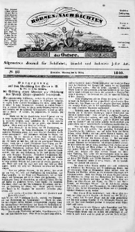 Börsen-Nachrichten der Ost-See : allgemeines Journal für Schiffahrt, Handel und Industrie jeder Art. 1840 Nr. 18
