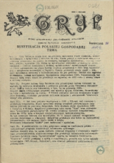 Gryf : pismo organizacji "Solidarność Walcząca" Oddział Pomorze Zachodnie. 1986 kwiecień