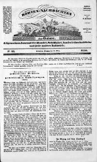 Börsen-Nachrichten der Ost-See : allgemeines Journal für Schiffahrt, Handel und Industrie jeder Art. 1840 Nr. 22