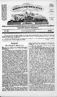 Börsen-Nachrichten der Ost-See : allgemeines Journal für Schiffahrt, Handel und Industrie jeder Art. 1840 Nr. 24
