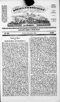Börsen-Nachrichten der Ost-See : allgemeines Journal für Schiffahrt, Handel und Industrie jeder Art. 1840 Nr. 28