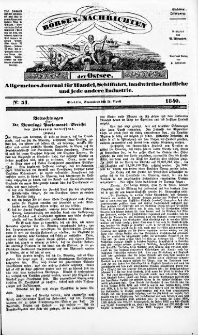 Börsen-Nachrichten der Ost-See : allgemeines Journal für Schiffahrt, Handel und Industrie jeder Art. 1840 Nr. 31