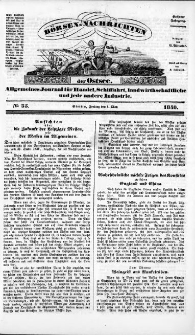 Börsen-Nachrichten der Ost-See : allgemeines Journal für Schiffahrt, Handel und Industrie jeder Art. 1840 Nr. 35