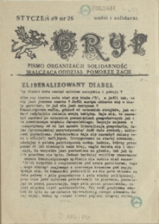 Gryf : pismo organizacji "Solidarność Walcząca" Oddział Pomorze Zachodnie. 1989 nr 26
