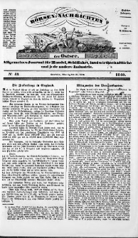 Börsen-Nachrichten der Ost-See : allgemeines Journal für Schiffahrt, Handel und Industrie jeder Art. 1840 Nr. 42