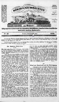 Börsen-Nachrichten der Ost-See : allgemeines Journal für Schiffahrt, Handel und Industrie jeder Art. 1840 Nr. 50