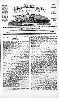 Börsen-Nachrichten der Ost-See : allgemeines Journal für Schiffahrt, Handel und Industrie jeder Art. 1840 Nr. 57
