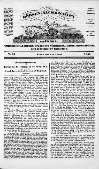 Börsen-Nachrichten der Ost-See : allgemeines Journal für Schiffahrt, Handel und Industrie jeder Art. 1840 Nr. 62
