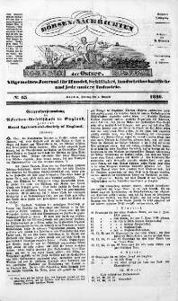 Börsen-Nachrichten der Ost-See : allgemeines Journal für Schiffahrt, Handel und Industrie jeder Art. 1840 Nr. 63